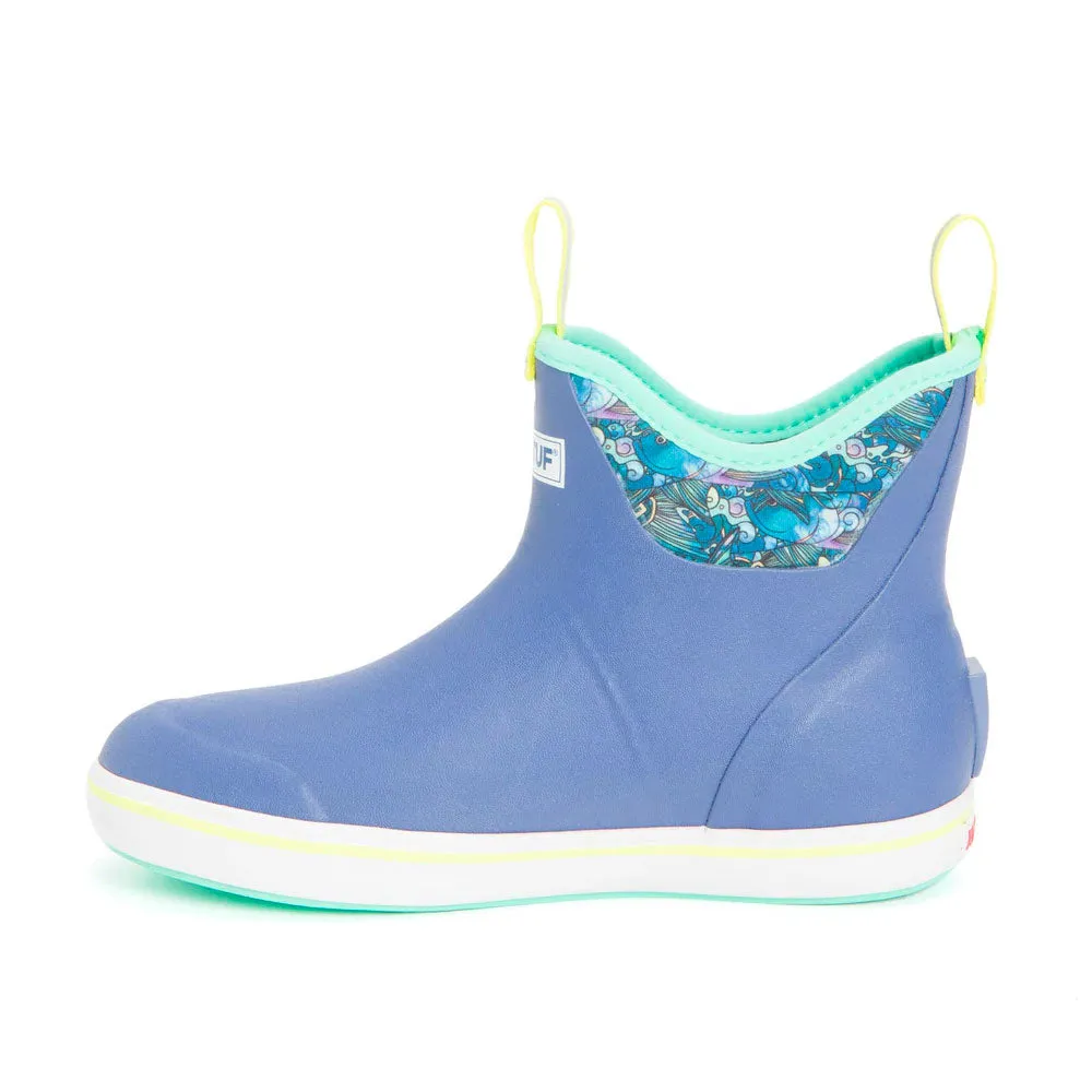 Glitter Slip On Sneakers XTRATUF Women's FisheWear Ankle Deck Boots- Purple / Totally Tarpon