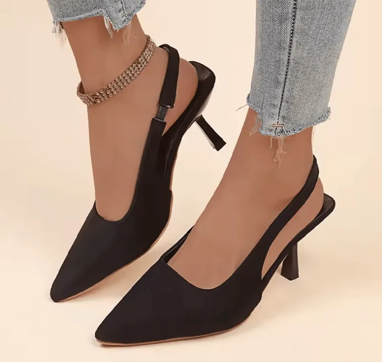 New Autumn Womens Pumps - Fashionable Pointed Toe High Heels Sandals Curacao Map