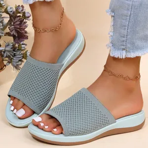 Biodegradable Flip Flops Algae Yeknu Women Sandals New Summer Sandals Shoes Women Heels Sandals Breathable Mesh Slipper Wedges Chaussure Femme Summer Flip Flops