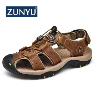 Saint Lucia Grande Sandals ZUNYU 2019 New Male Shoes Genuine Leather Men Sandals Summer Men Shoes Beach Sandals Man Fashion Outdoor Casual Sneakers Size 48