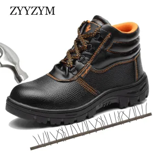 ZYYZYM Steel Toe Shoes Men Safety Work Boots Autumn Winter High Style Men Work Safety Shoes Anti-piercing Protection Footwear 8 Inch Steel Toe Waterproof Work Boots